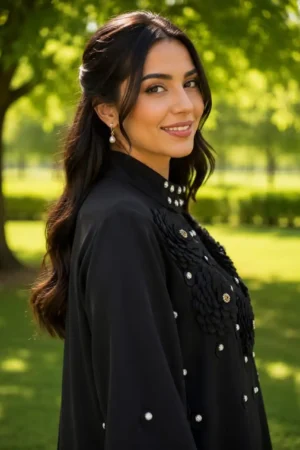 VIP Black Embroidered Abaya – Luxury Elegance with Refined Details